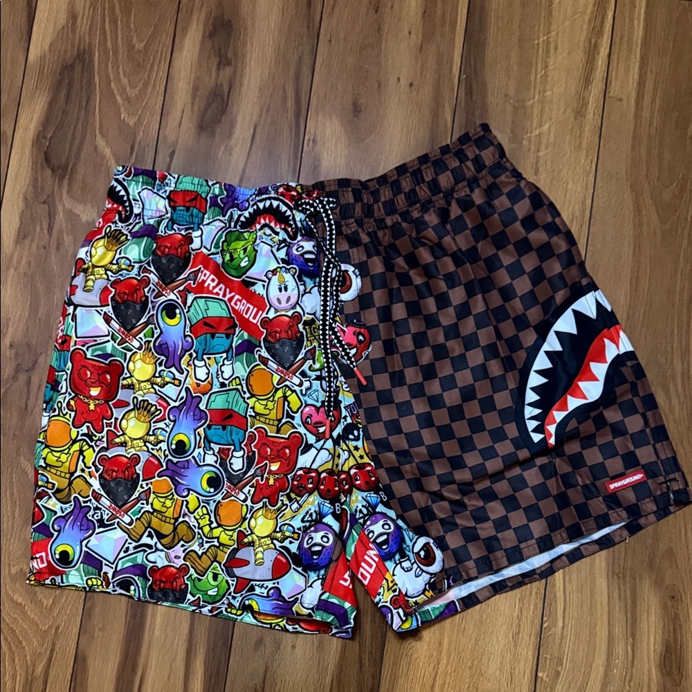 Sprayground Men’s NWT Medium Colorful Graphic Swim Shorts Trunks